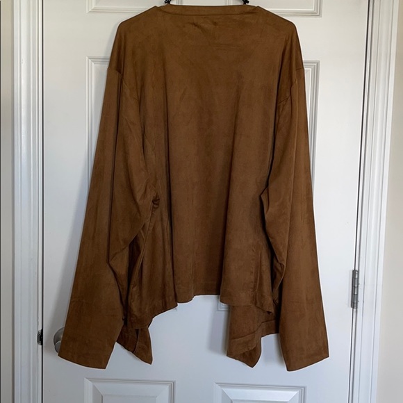 Torrid: NWOT Faux Suede Layered Drape Front Jacket - Picture 5 of 6